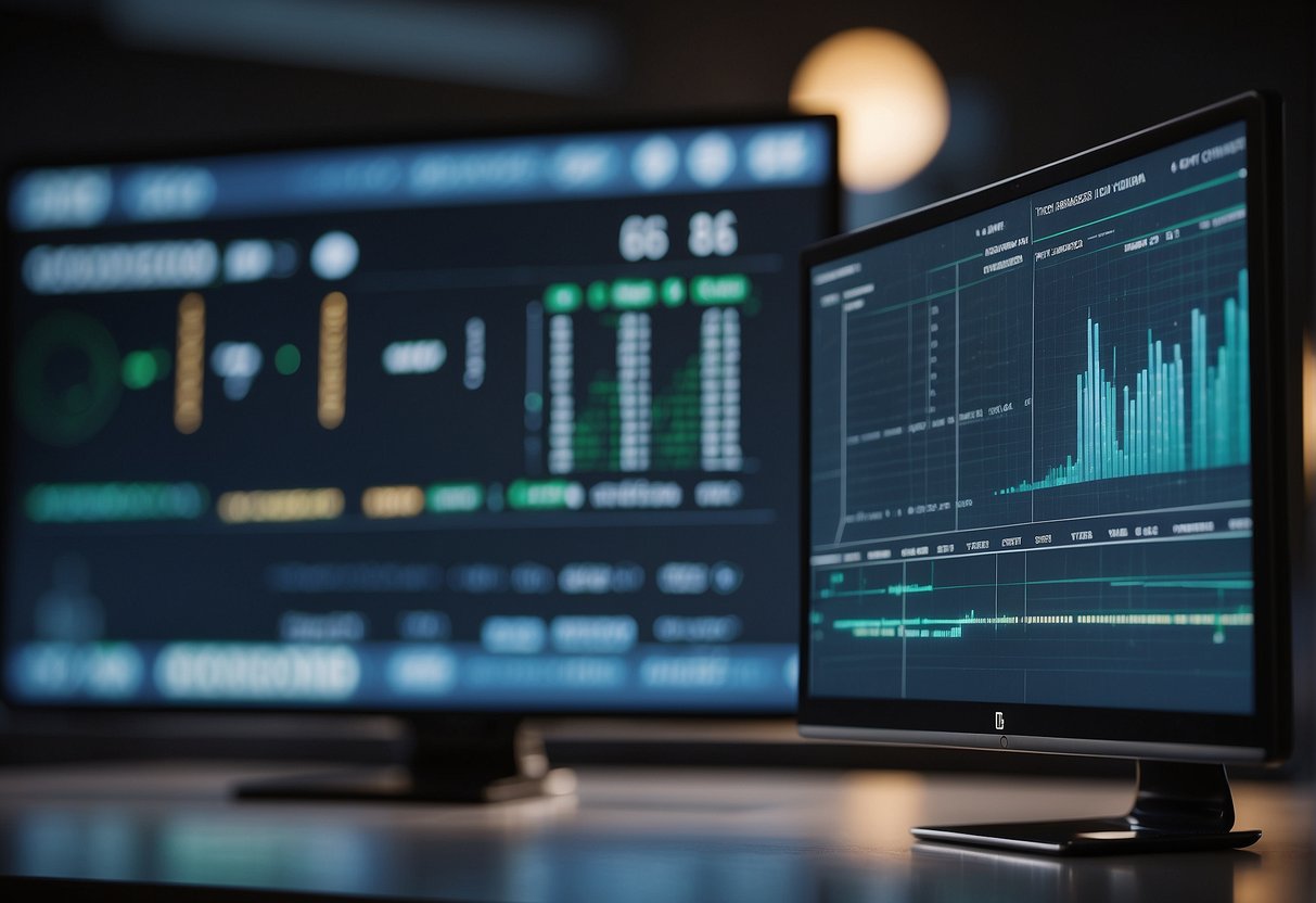 A computer screen displaying a progress bar for data erasure. A secure lock icon in the corner symbolizes data governance