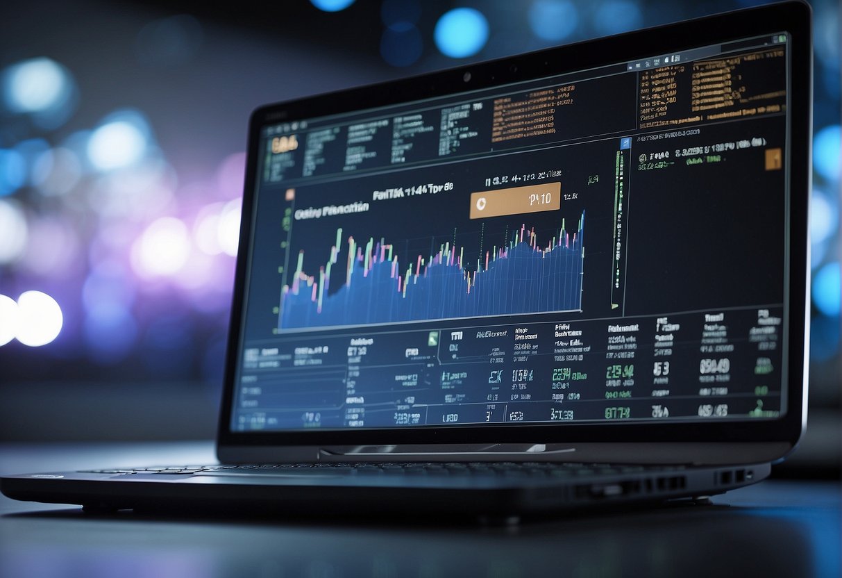 Data erasure software in action, securely wiping data from a computer's hard drive. Regulatory audit documents displayed on the screen