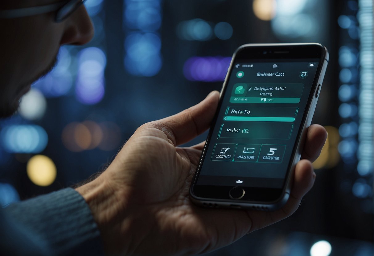 A person wearing a wearable device presses a button to consent to data collection. Another person uses a device to erase data, ensuring user privacy