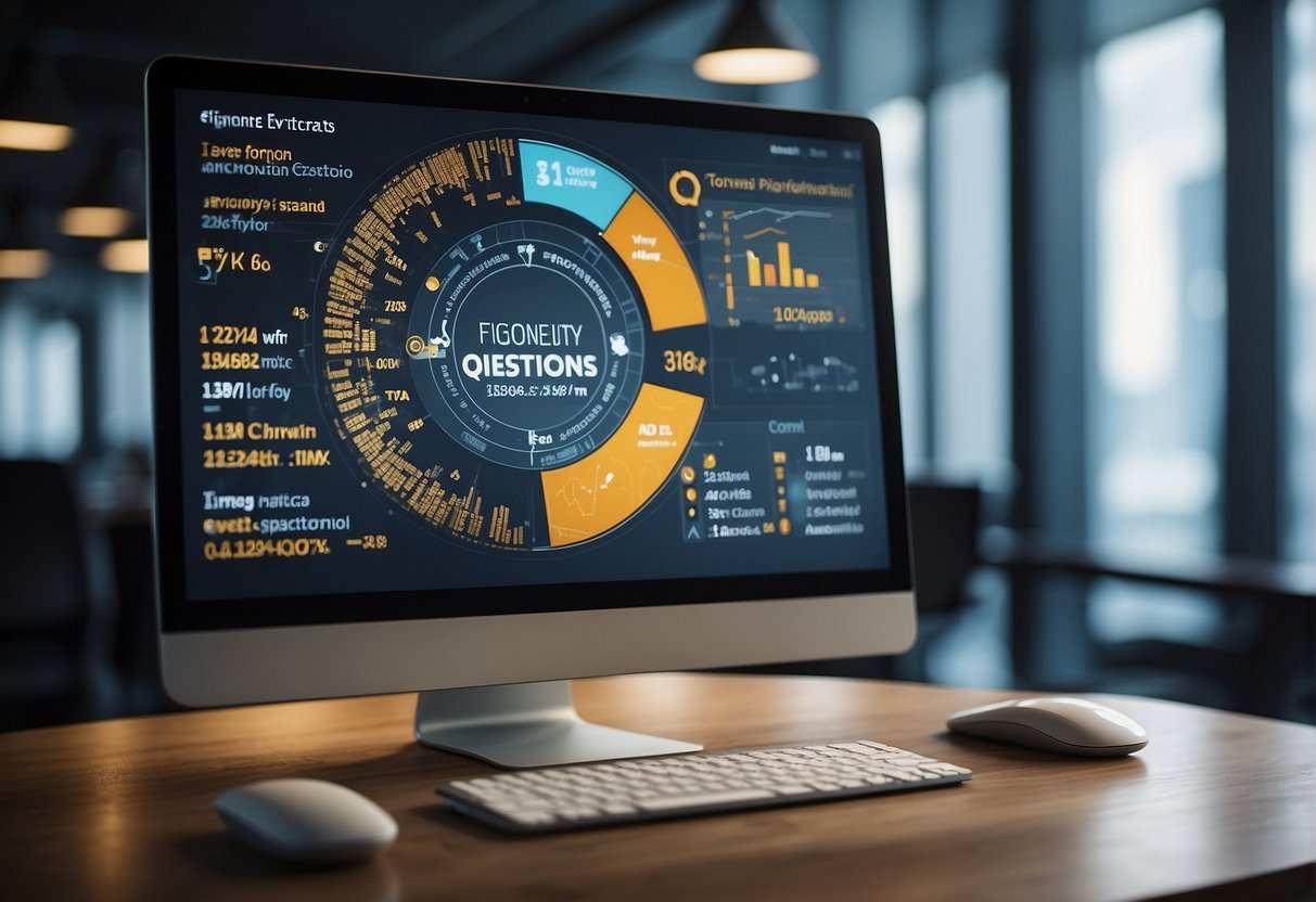 A computer screen displaying "Frequently Asked Questions: The Benefits of Data Erasure for Competitive Advantage" with a sleek, modern office backdrop