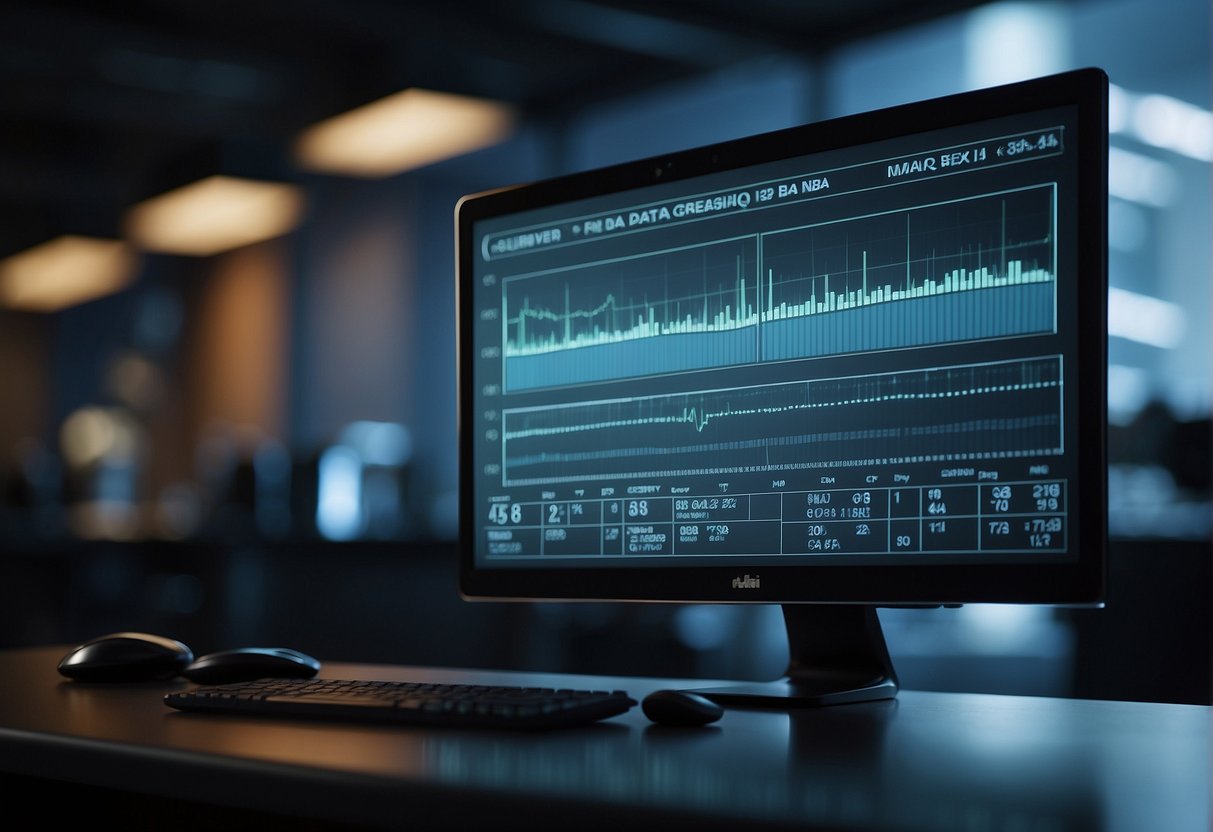 A computer screen displaying a progress bar as data is being erased. A secure data erasure software interface is shown on the screen