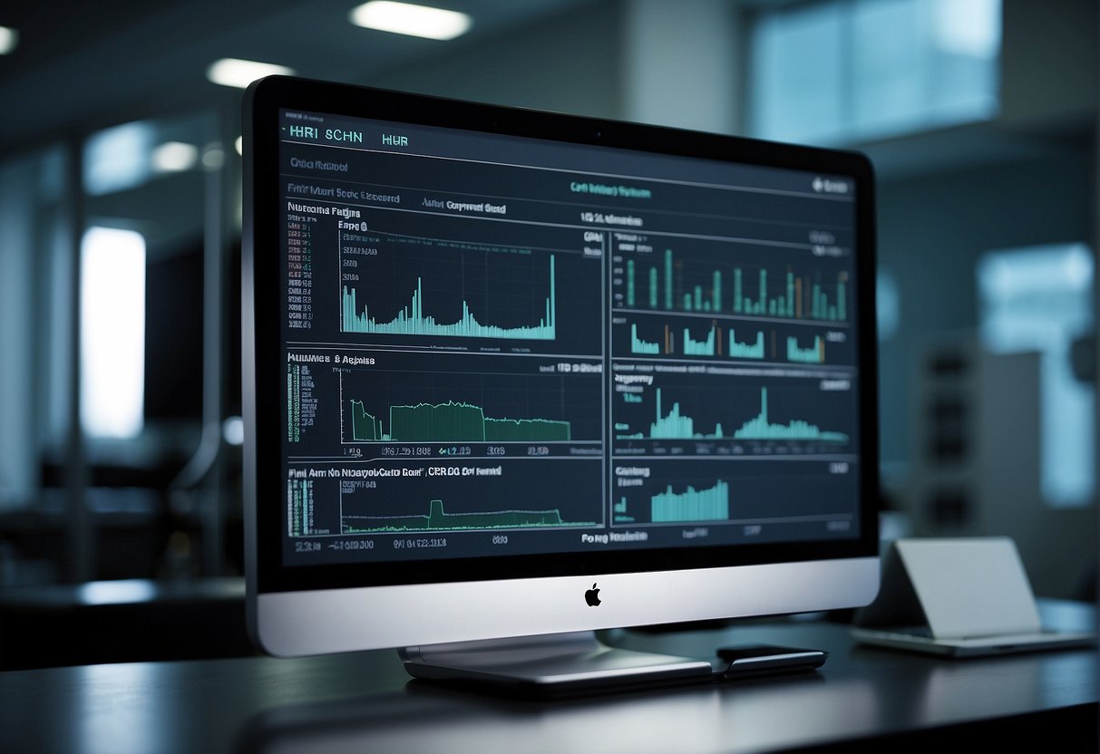 A computer screen displaying EHR data being erased in various healthcare systems, with a focus on data erasure tools and processes