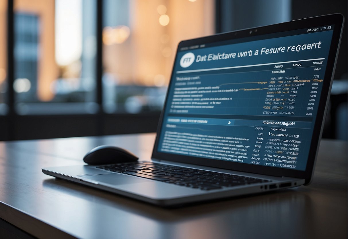 A computer screen displaying a list of FAQ about data erasure in EHR management, with a keyboard and mouse nearby