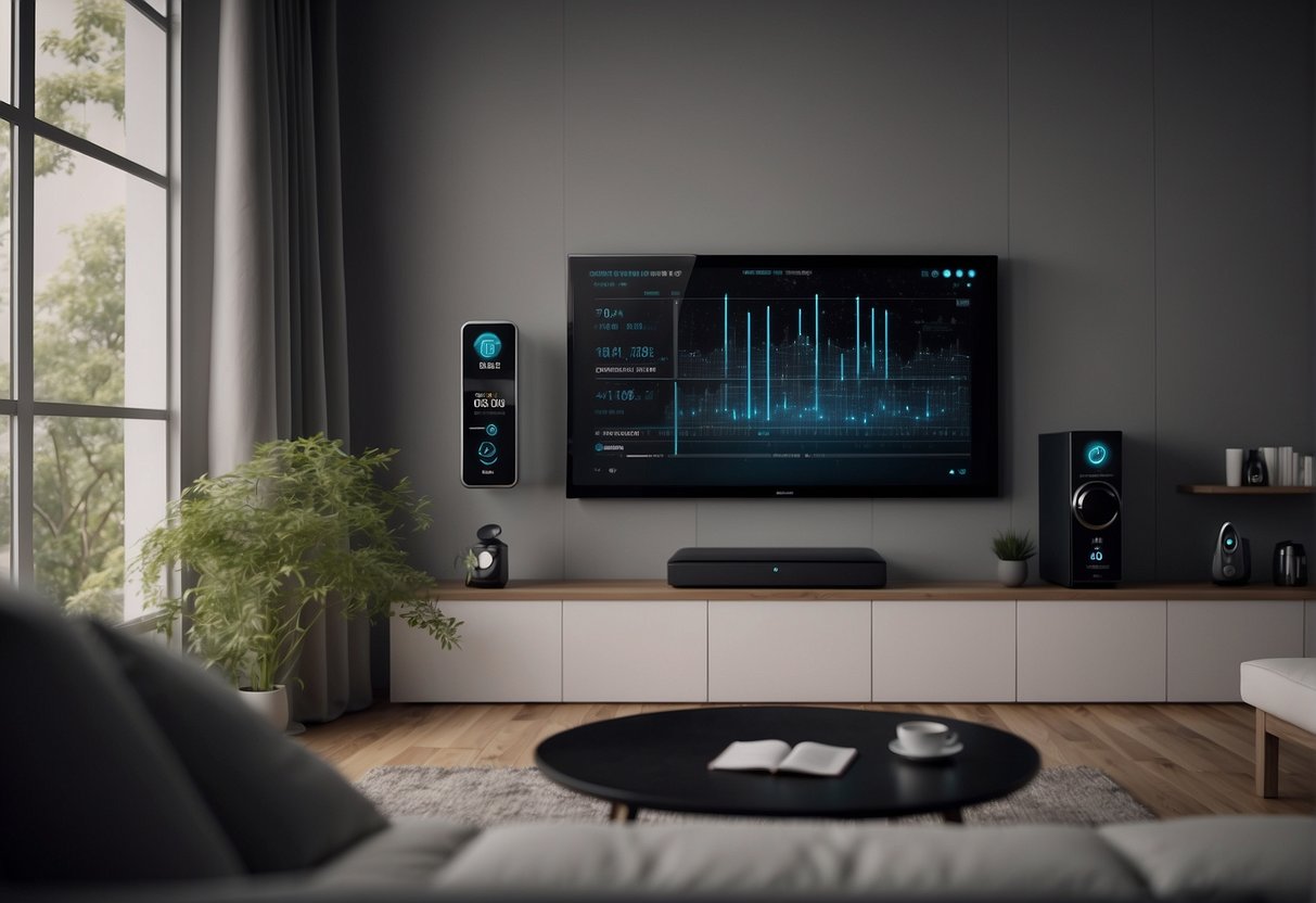 A smart home environment with data erasure process in action, ensuring consumer privacy and security. Devices being wiped clean of personal information