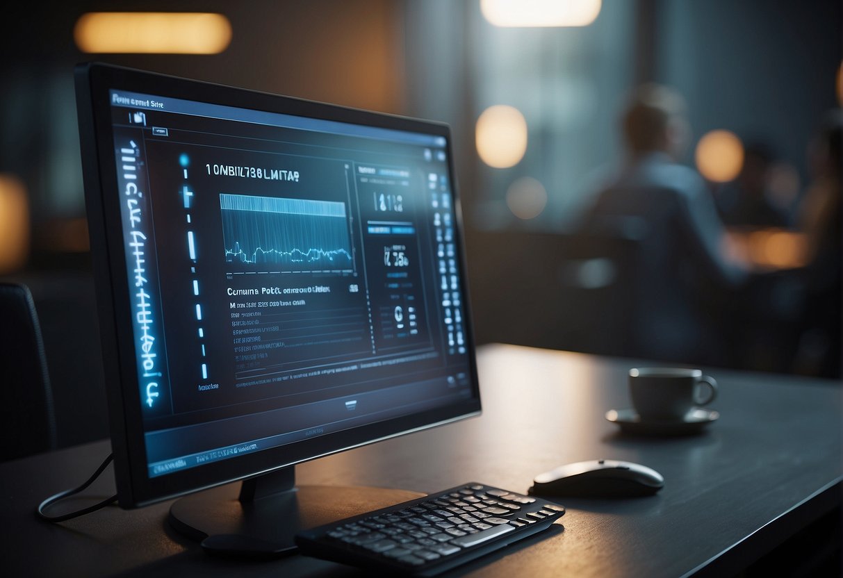 A computer screen displaying a DMS interface with a progress bar indicating data erasure. A secure lock icon symbolizes enhanced security