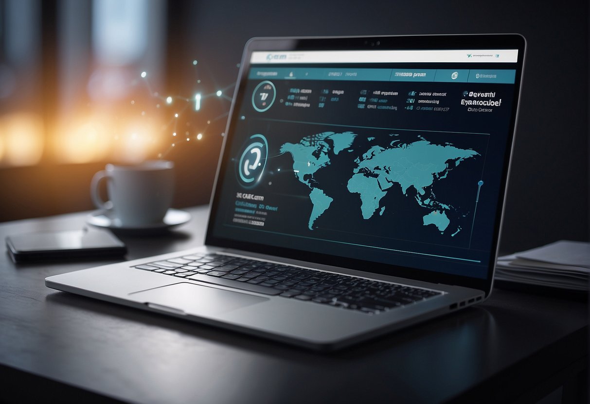 A computer screen displaying a CRM system with a secure data erasure process in progress, highlighting the importance of protecting customer data