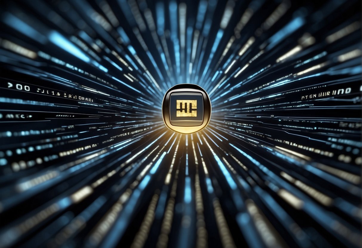 A futuristic data erasure tool deleting digital marketing data to protect consumer privacy