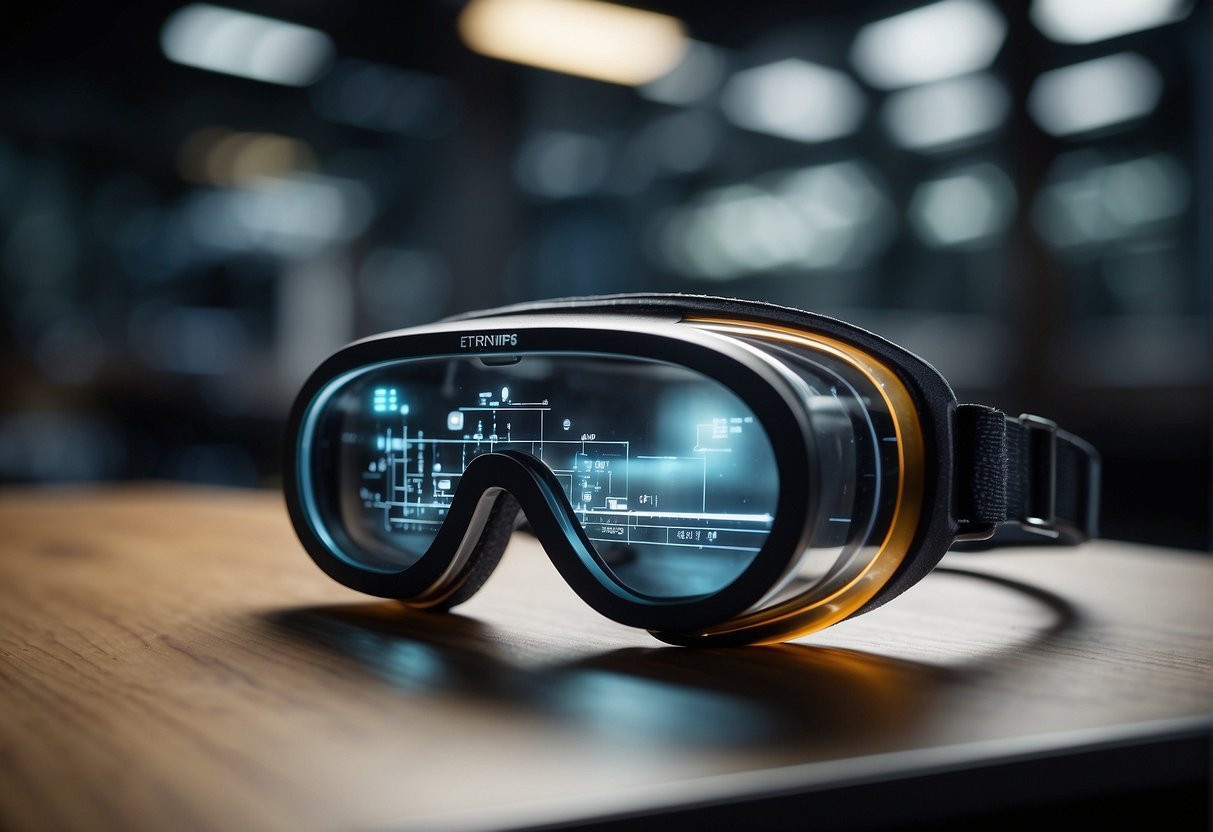 AR goggles overlaying virtual data onto industrial equipment, with a focus on data erasure process