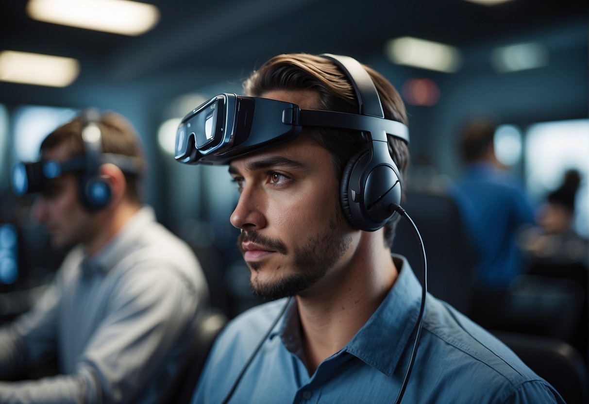 Workers using AR headsets erase data, impacting society and economy