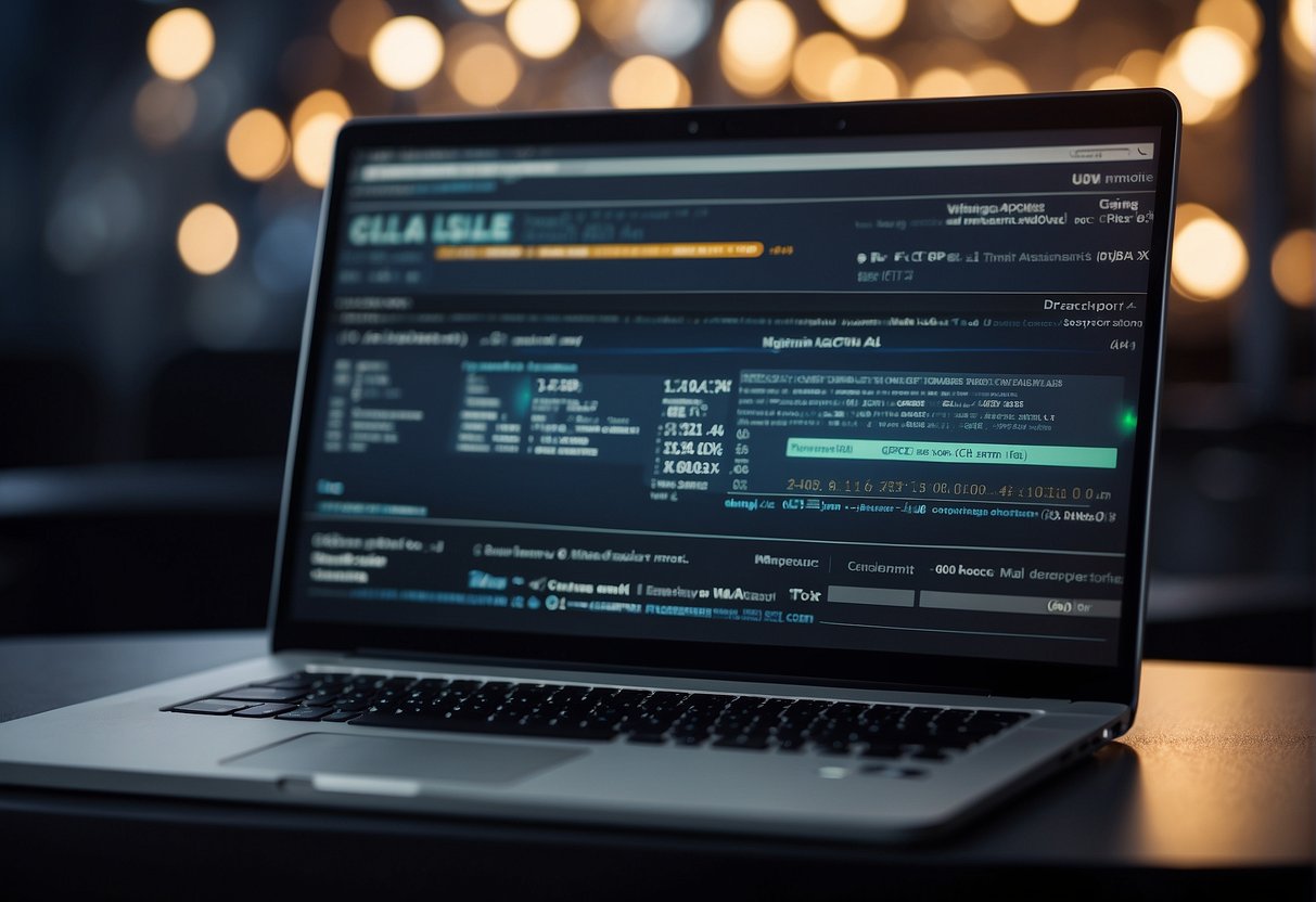 A computer screen displays GDPR compliance software ensuring data erasure and documentation