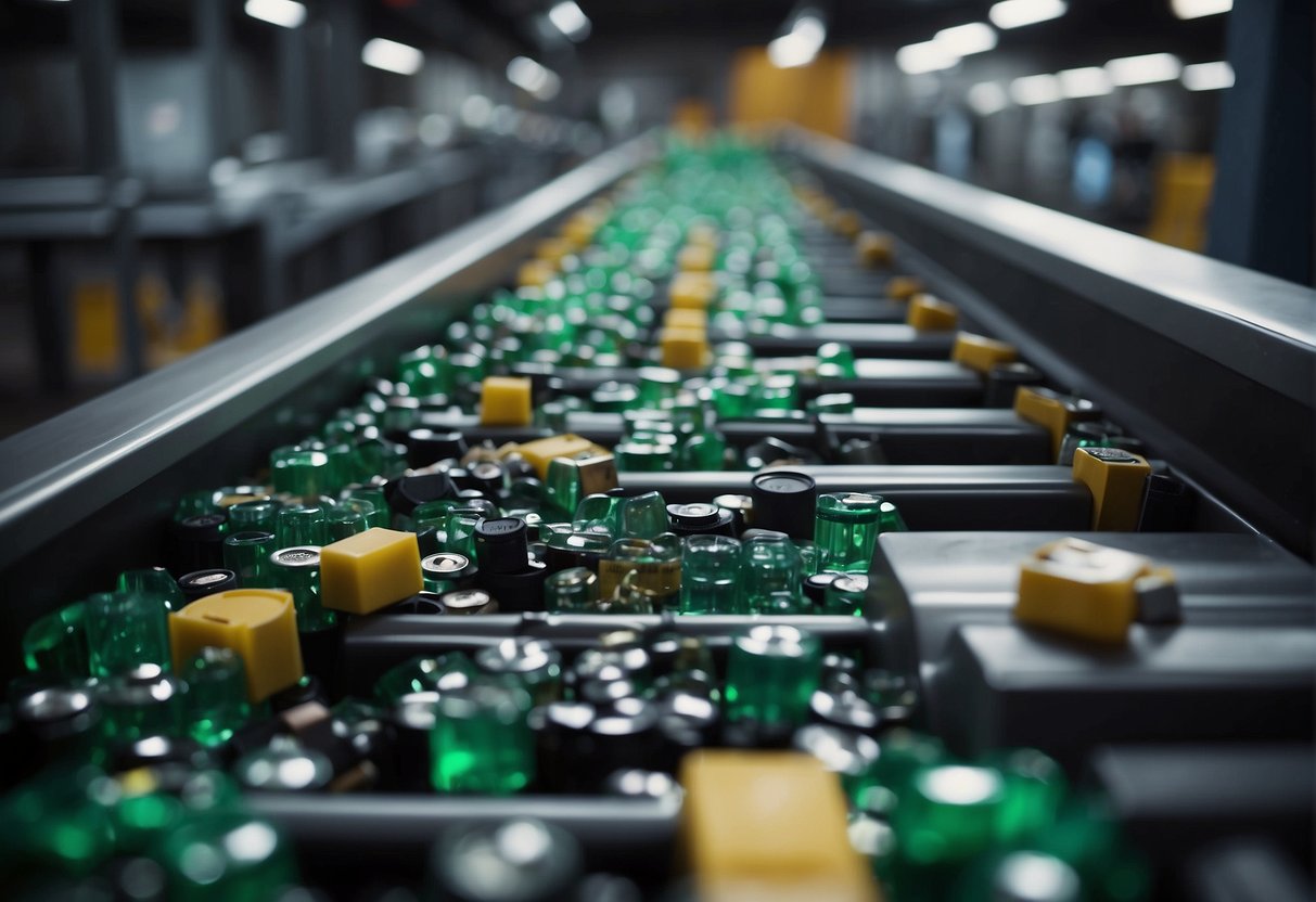 A conveyor belt sorts and processes electronic waste for environmental benefits, including data wiping
