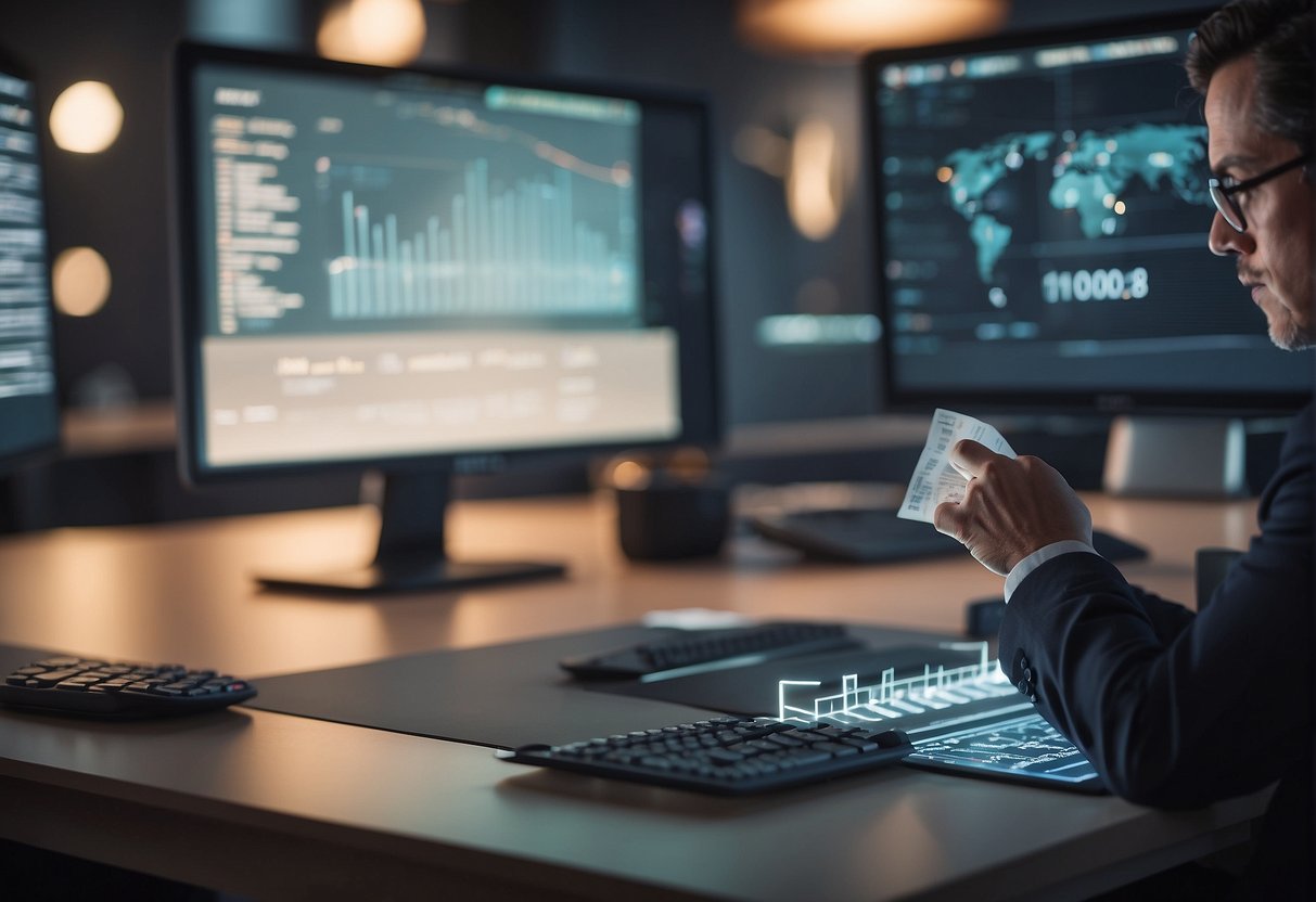 A person gathering data while another person is deleting data for ESG reporting