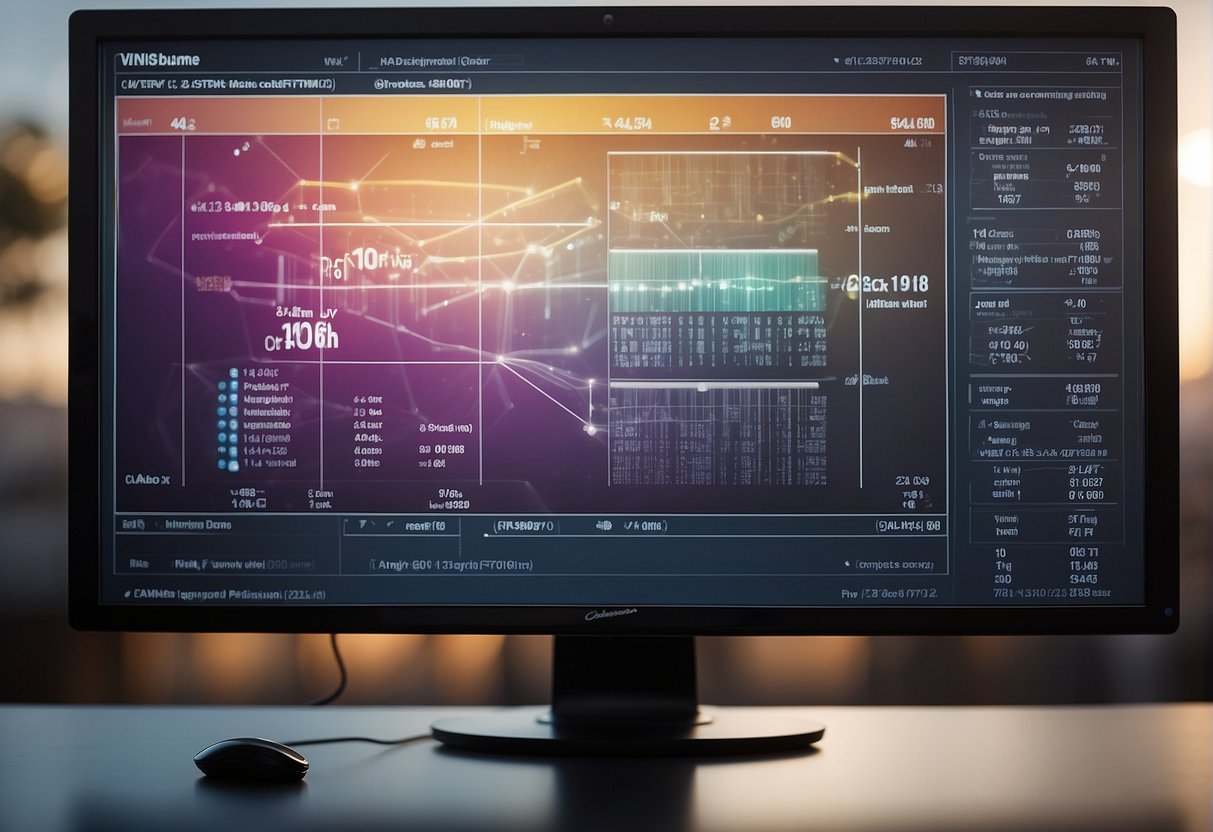 A computer monitor displays a comparison between data wiping and data storage, with clear distinctions highlighted