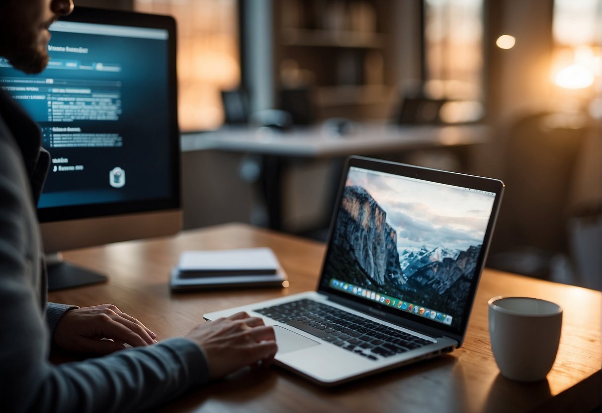 A remote worker securely deleting files, following best practices
