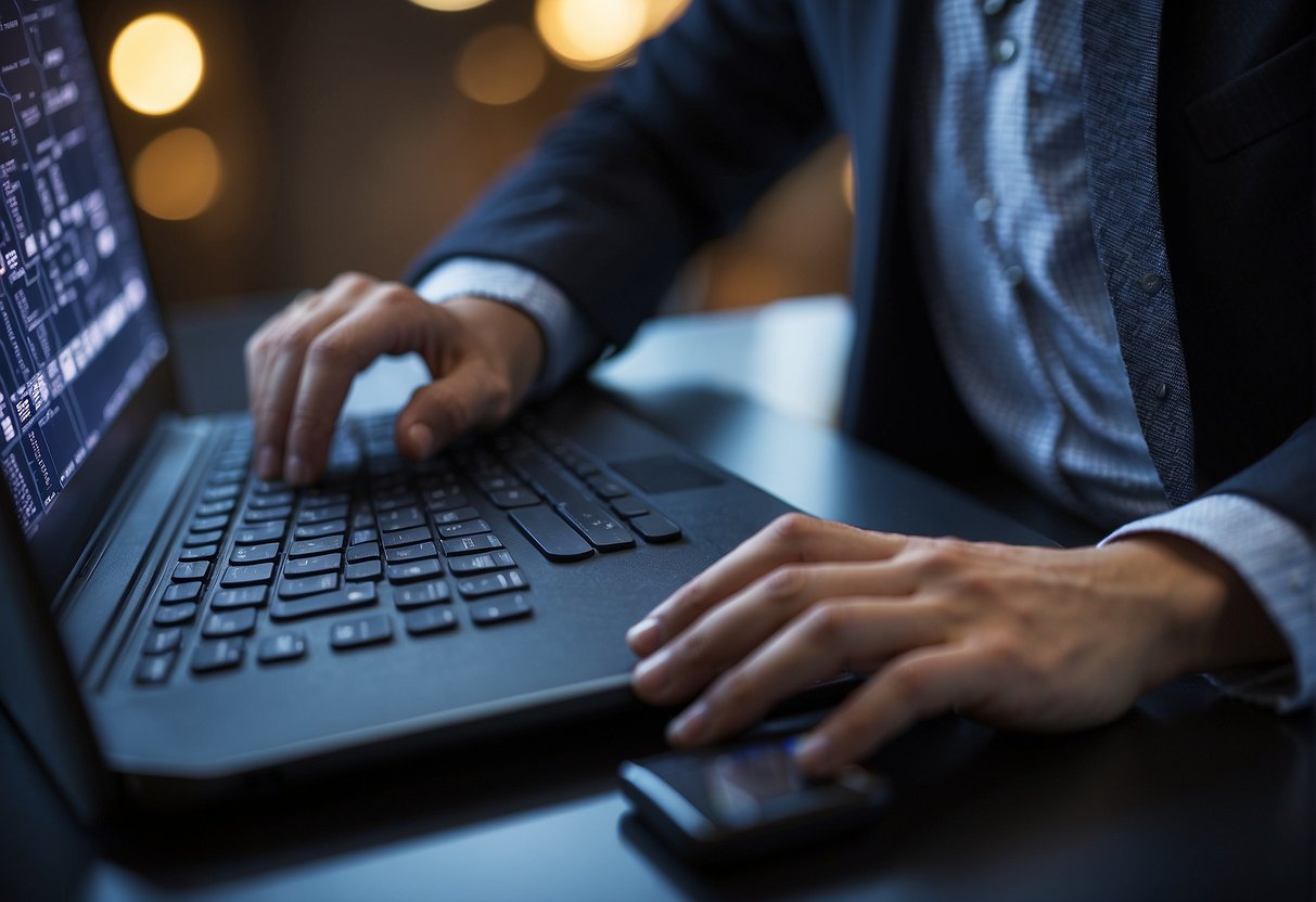 A person is securely deleting data from a computer, contributing to CSR initiatives