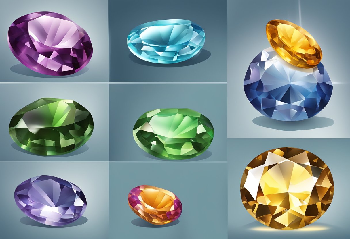 A gemstone is being tested for hardness and durability using various physical methods