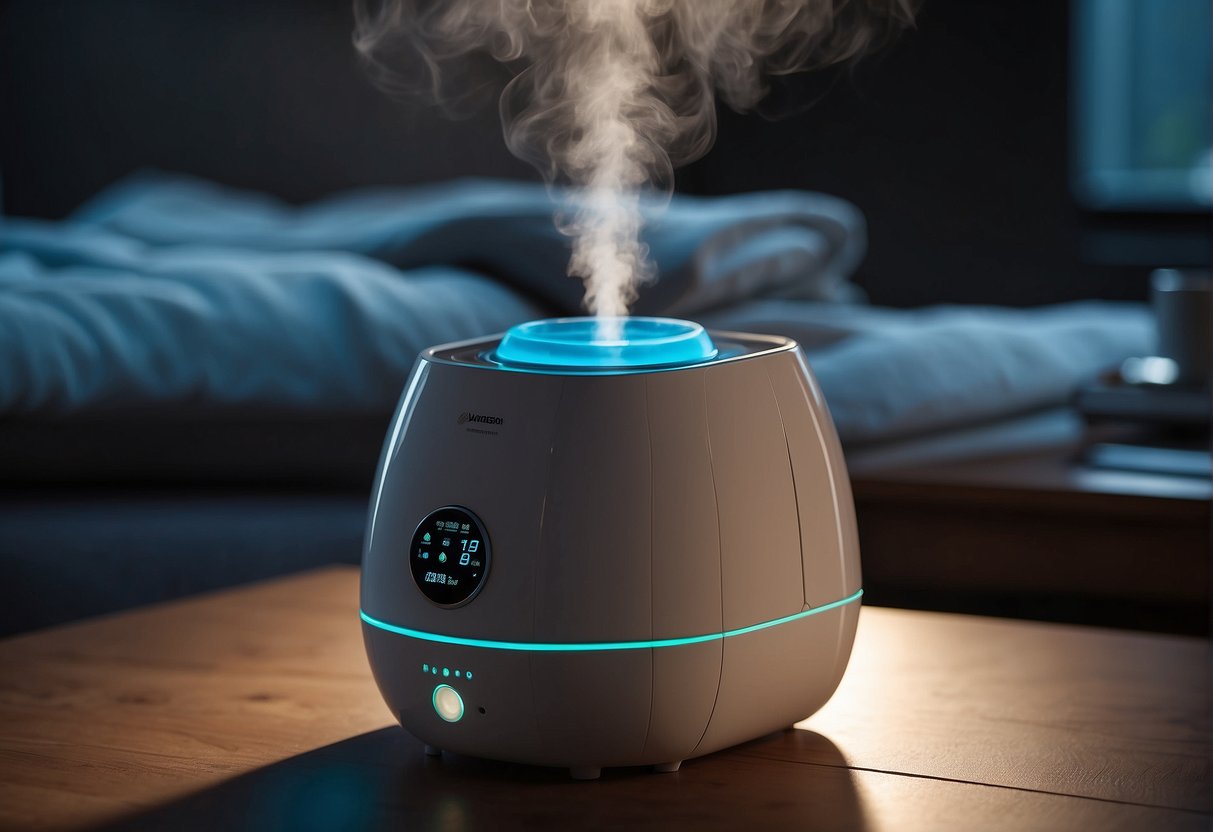 A humidifier with soft night light and quiet operation, ideal for newborns