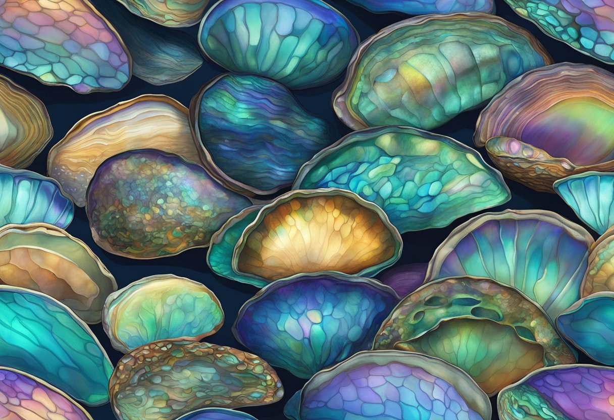 A vibrant abalone shell glistens with iridescent hues, showcasing its unique biology and species