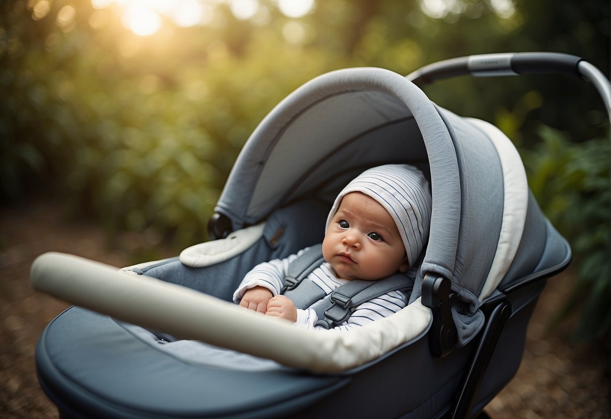 A 3-month-old baby appears snug in a bassinet pram, with ample space for movement and growth