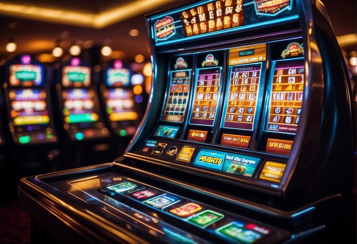 A colorful array of casino games, from slots to poker, displayed on a digital platform with a crypto theme