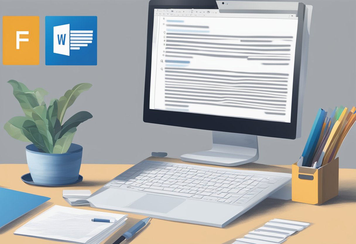A computer screen displaying a Microsoft Word document with a formatted table of contents. The cursor hovers over the "Table of Contents" button in the toolbar