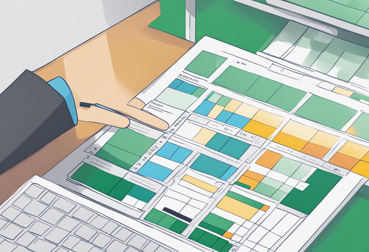 Data being organized in Excel, with columns and rows labeled. A cursor hovers over the sorting button, indicating the process of removing a sort