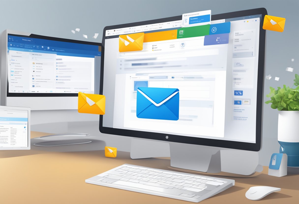A computer screen displaying an email in Outlook with a prominent "like" button highlighted. The interface is clean and modern, with clear icons and easy navigation