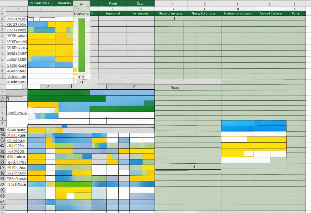 Excel sheet with cells filled with data, cursor navigating to the bottom using shortcut keys. Command keys highlighted for reference