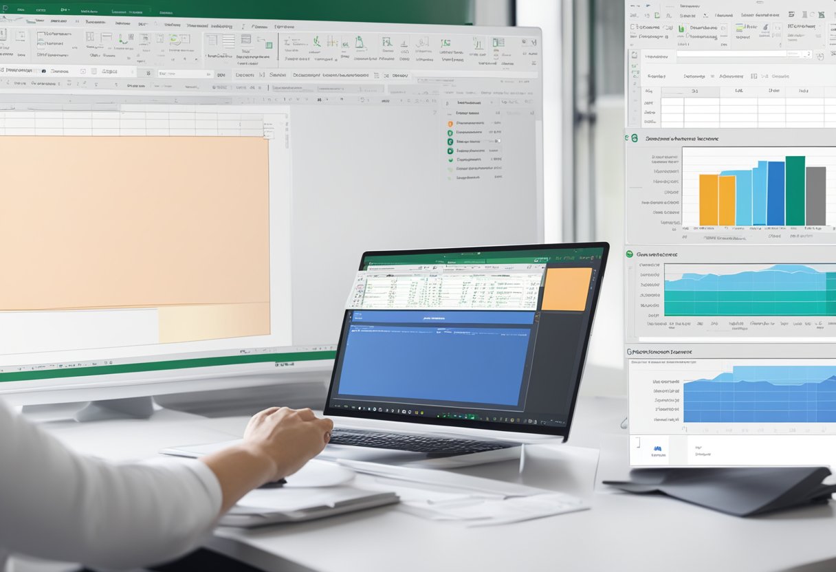 Excel interface with AutoSave and AutoRecover options highlighted. No human presence