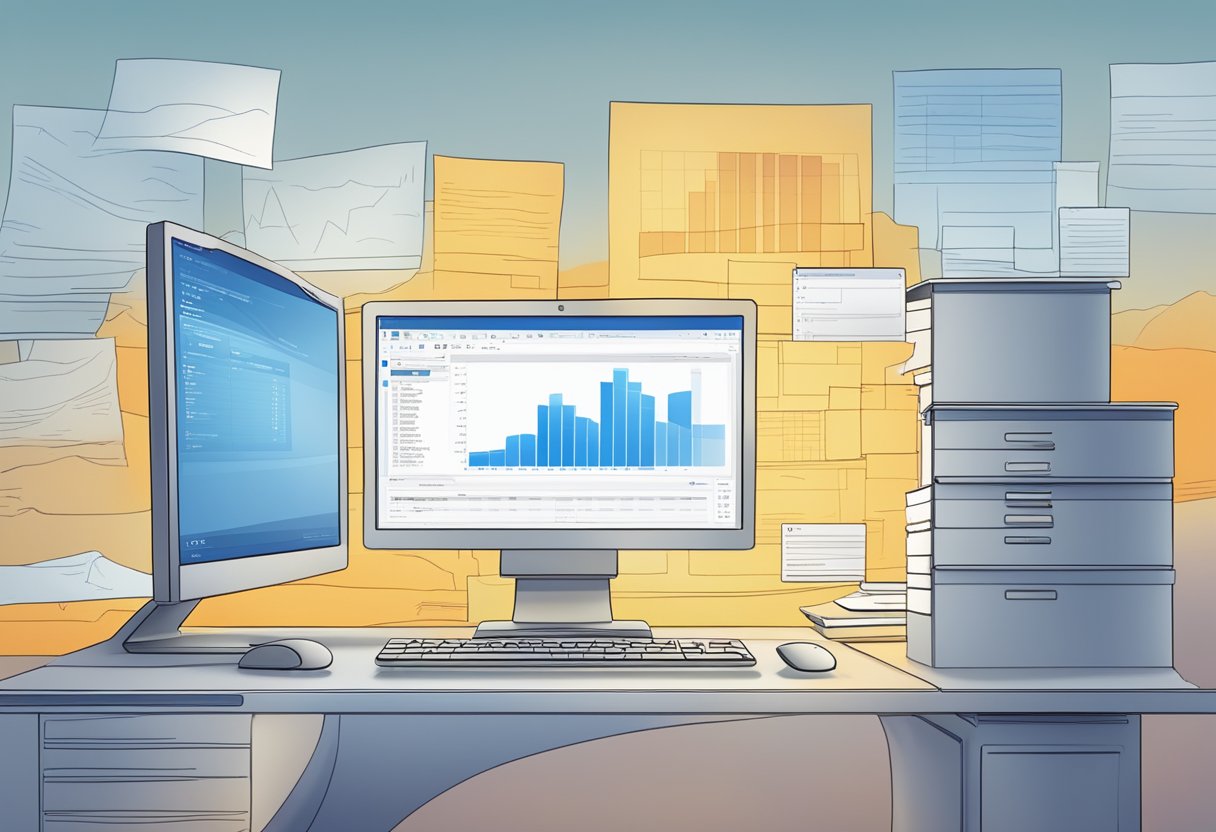 A computer screen showing the process of navigating Outlook data files and opening an OST file