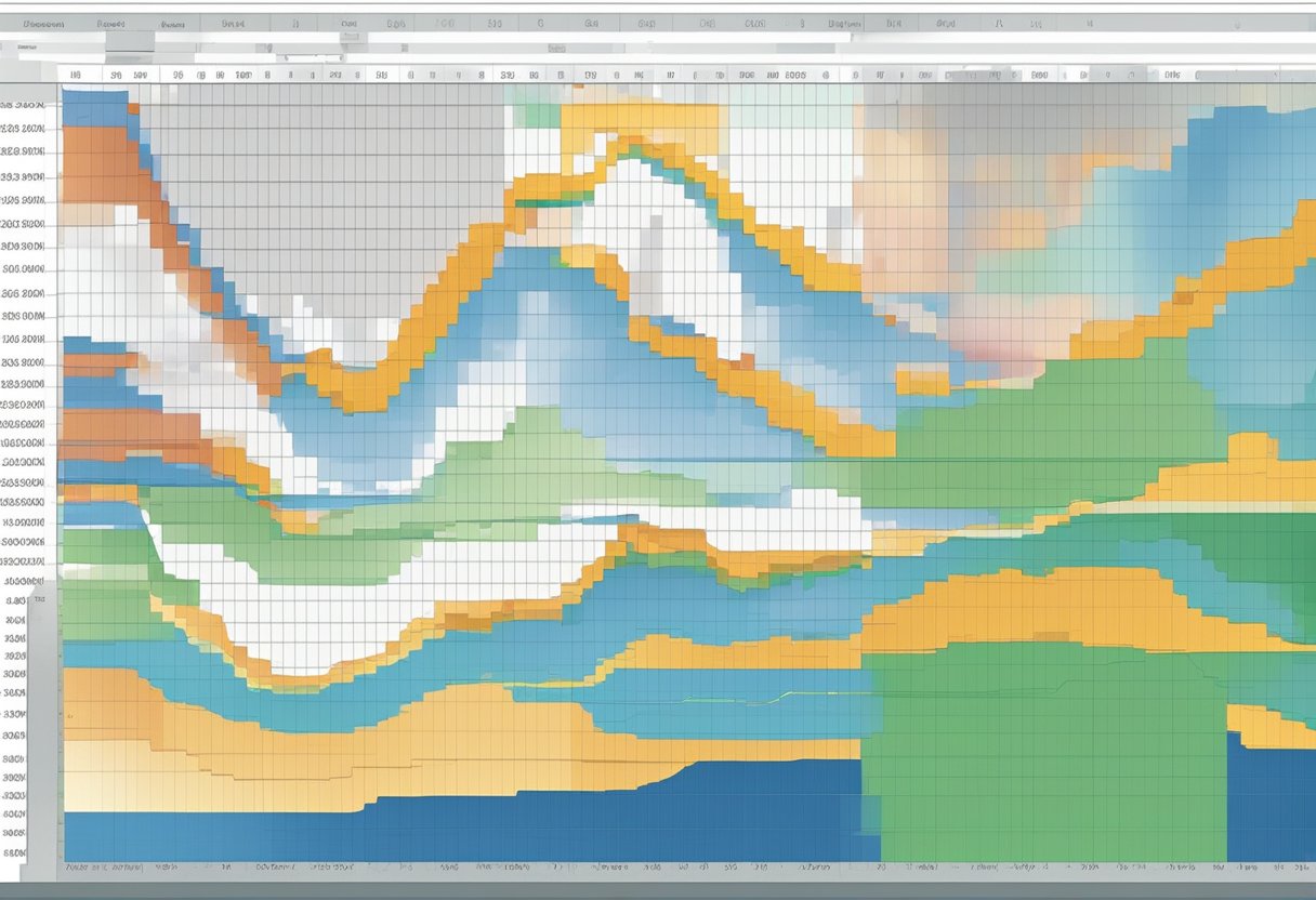 The Excel chart displays the efficient management of 2022 data series