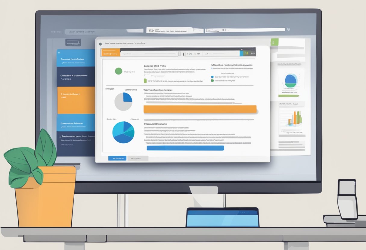A computer screen with a PowerPoint slide open, showing a placeholder box with the words "Click to add title" and "Click to add text" inside