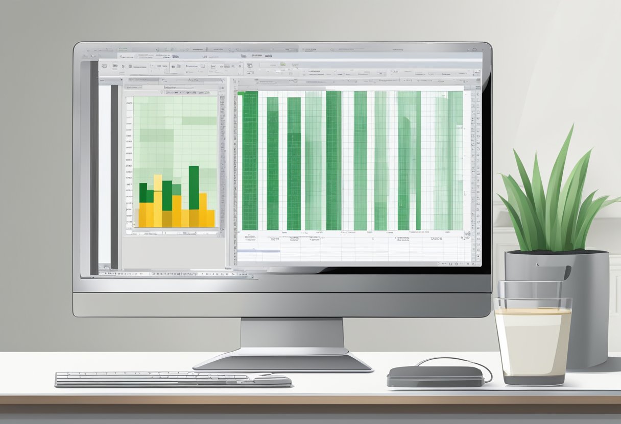A computer screen displaying an Excel worksheet. The cursor hovers over the "Borders" button in the toolbar, ready to add borders to the cells