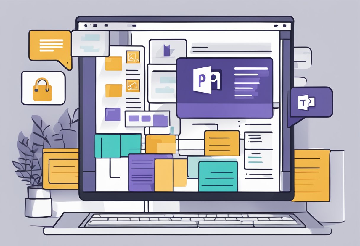 A computer screen with Microsoft Teams open, showing the process of sharing a file within a team