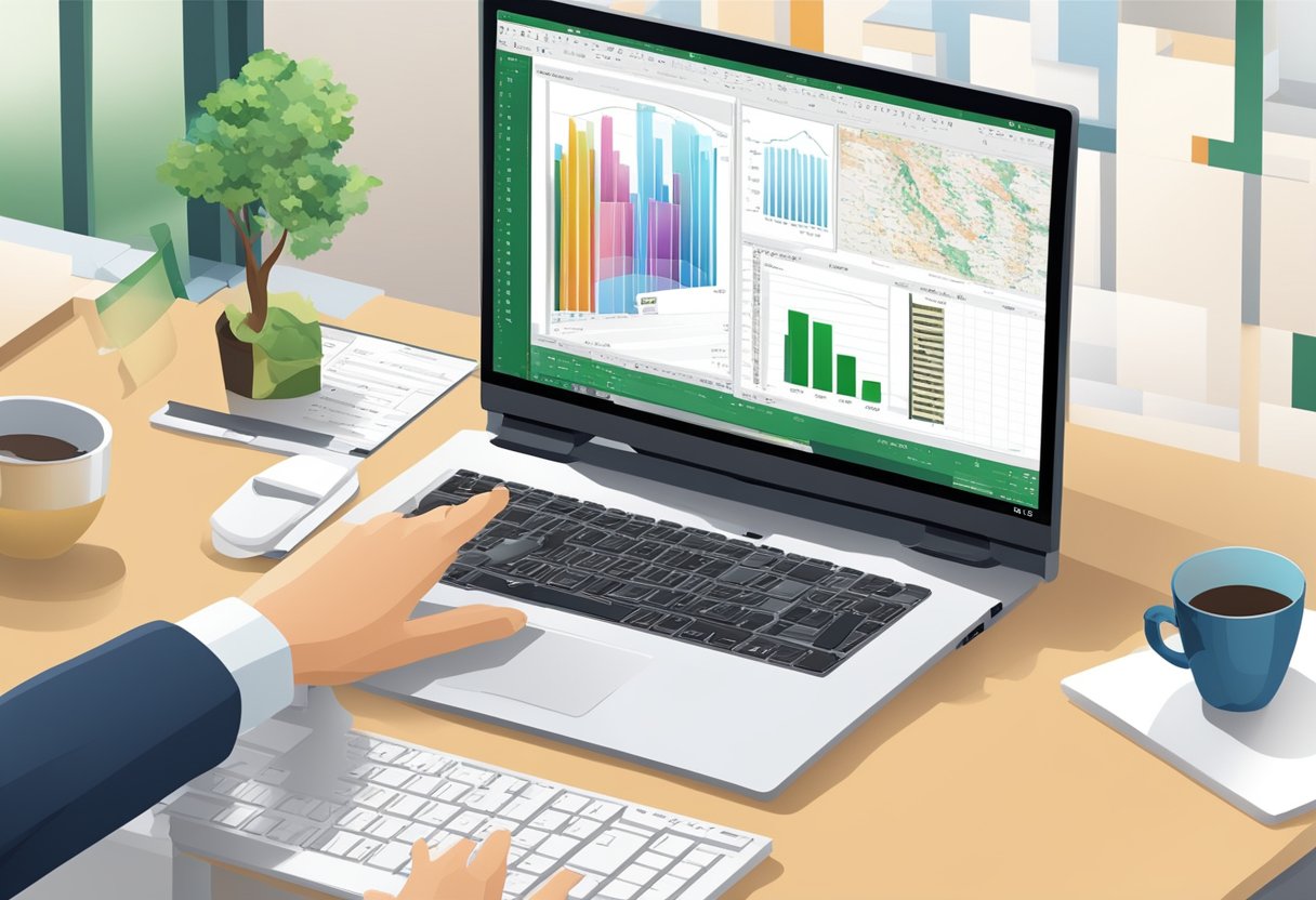 A computer screen displaying an image being converted into data, with Excel open and receiving the data input