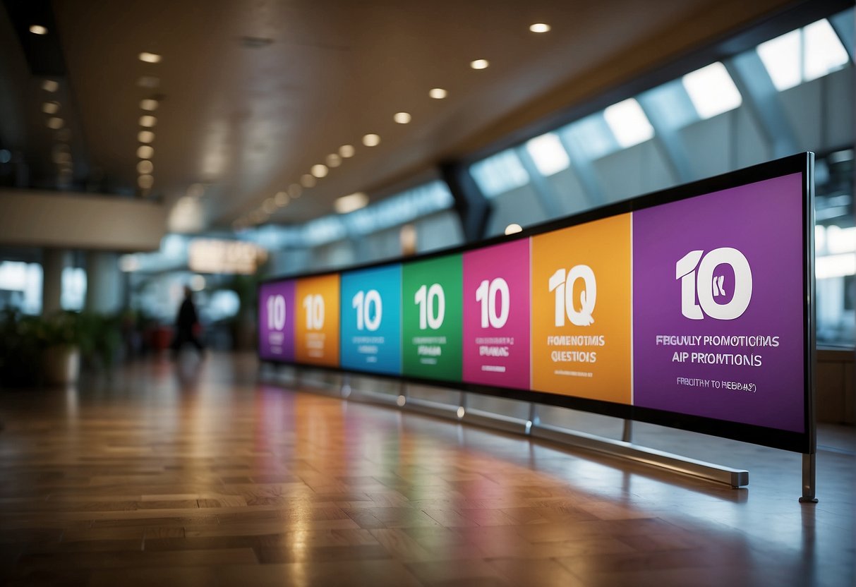 A colorful banner with "Frequently Asked Questions" and "10 10 promotions singapore" displayed prominently