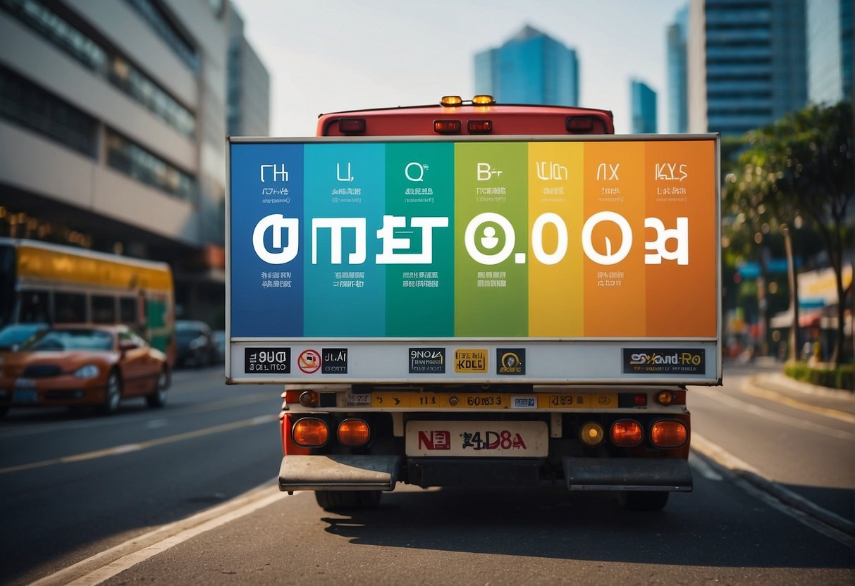 A colorful banner with "Frequently Asked Questions" and Anywheel promotions in Singapore, surrounded by various modes of transportation