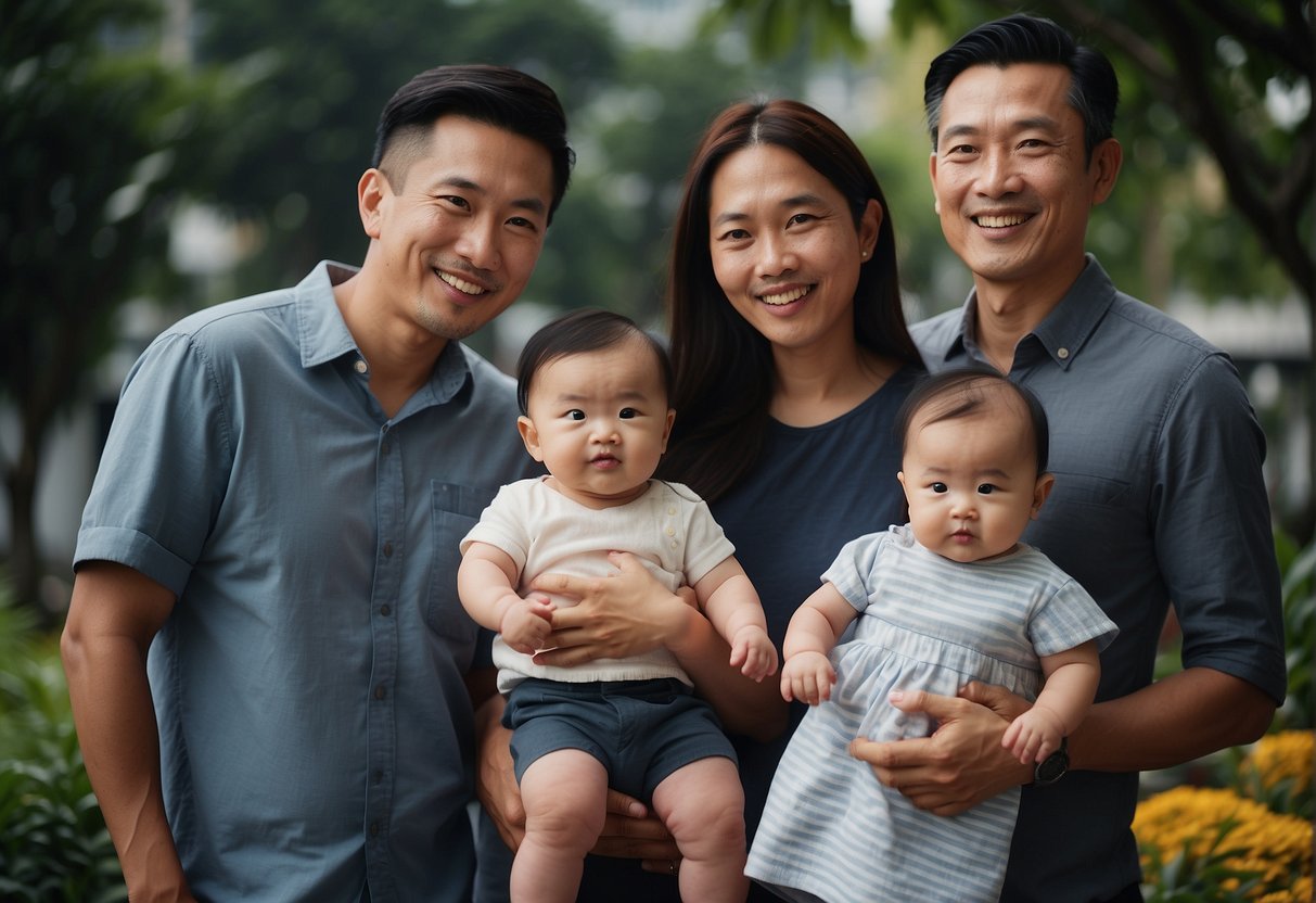 A family with a baby receives financial support in Singapore