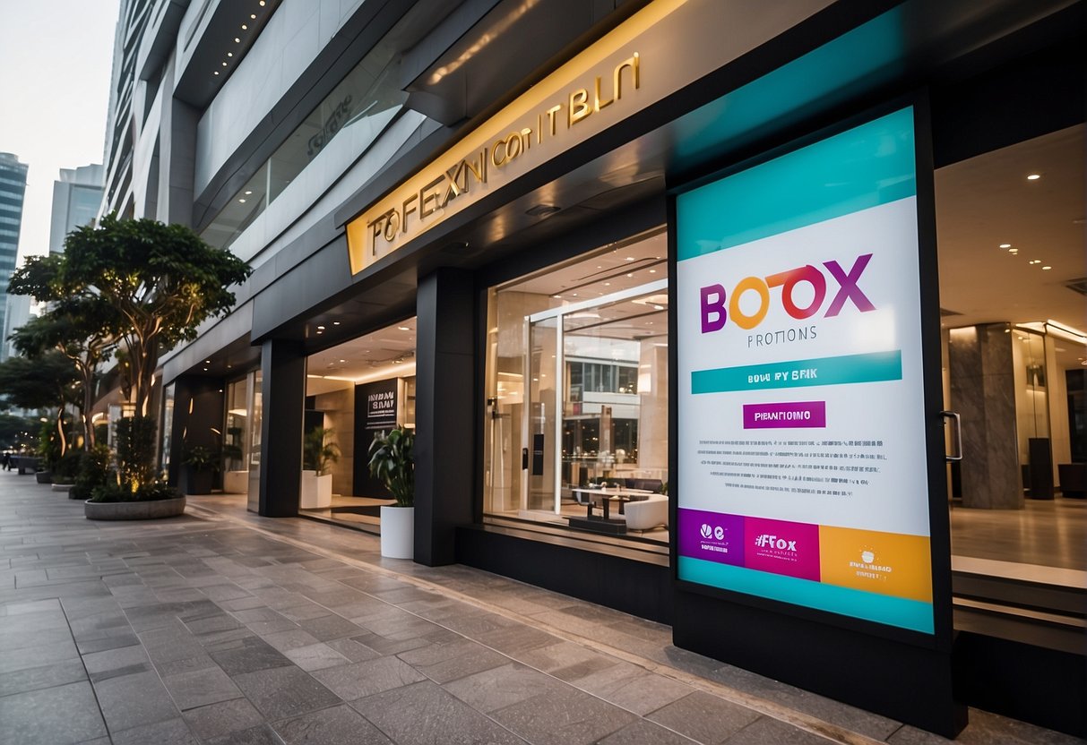 A sign advertising Botox promotions in Singapore with a sleek, modern design and bright colors