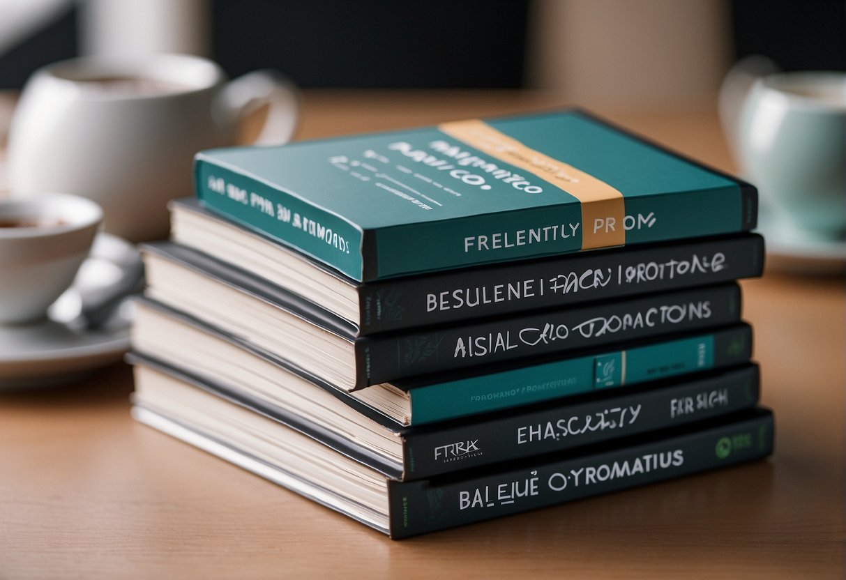 A stack of promotional materials with the words "Frequently Asked Questions basilico promotions singapore" displayed prominently