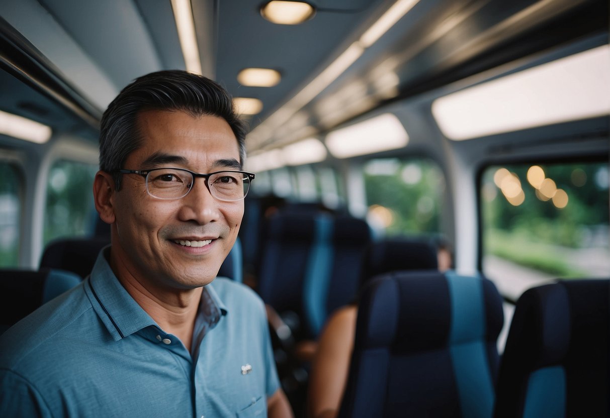 A coach in Singapore answers questions in a promotional setting