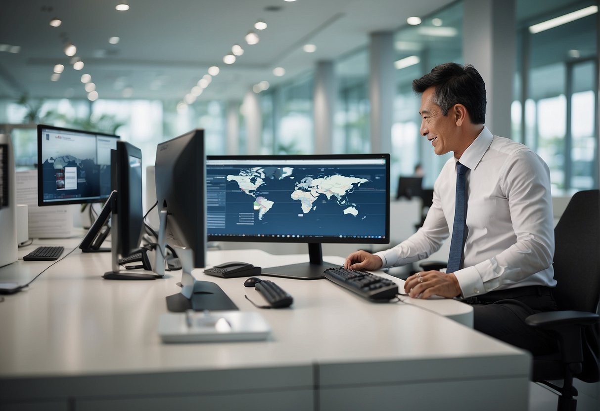Bosch promotions in Singapore: A customer service representative assists a client with after-sales support, showcasing the company's commitment to customer satisfaction