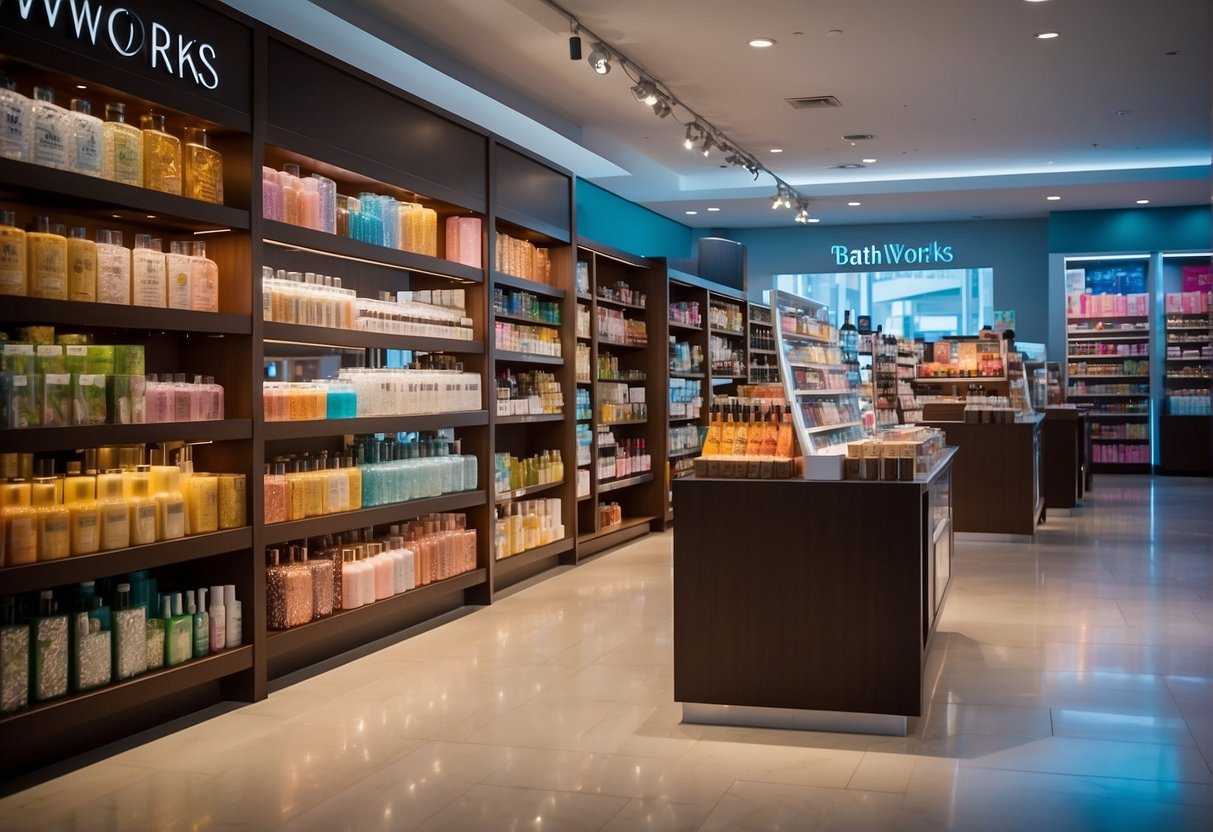 The bustling Bath and Body Works store in Singapore offers enticing promotions, with vibrant displays of fragrant products and cheerful customers browsing the shelves
