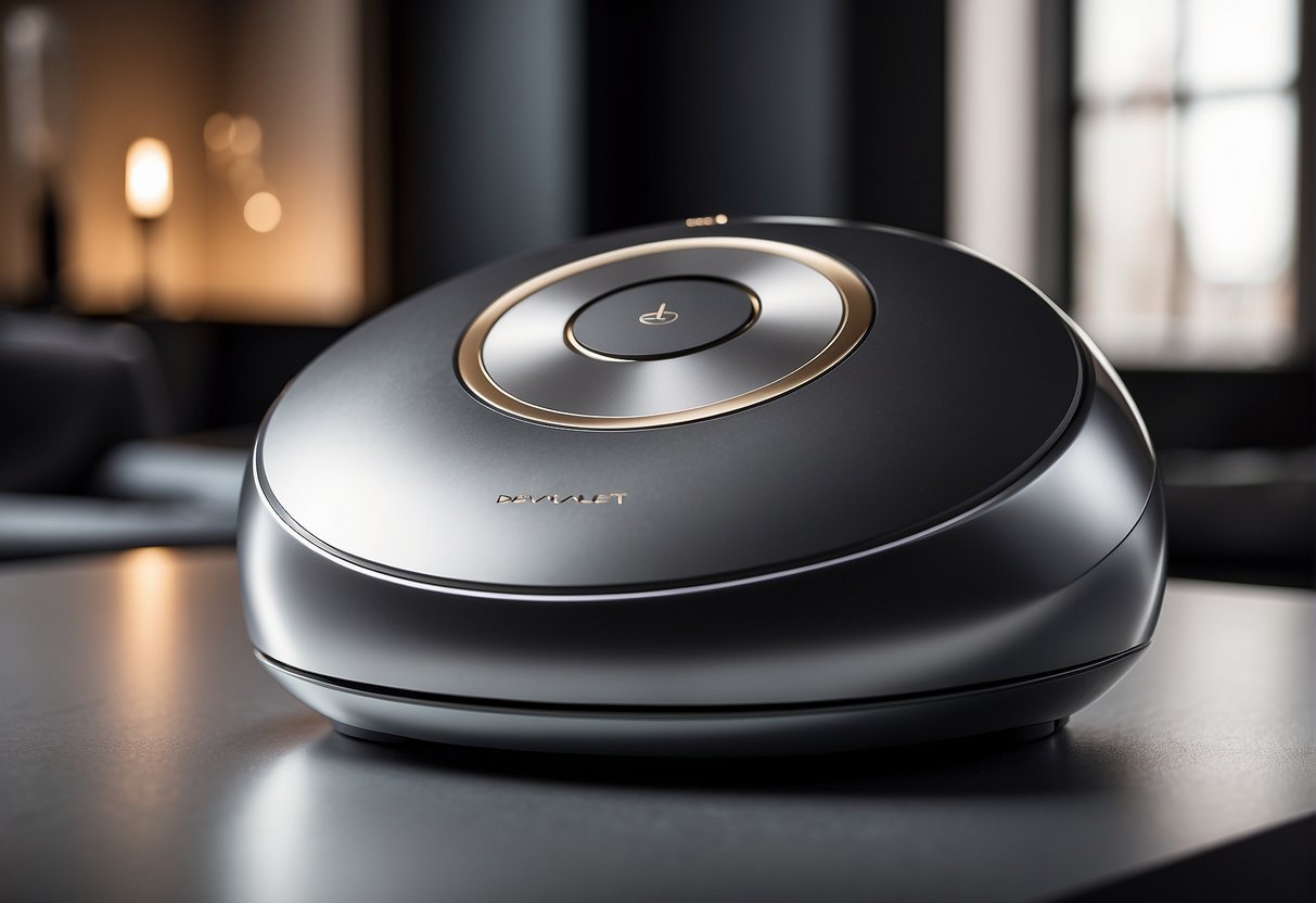 The Devialet Audio Range is revealed, showcasing its revolutionary design and advanced features. The products are displayed in a sleek and modern setting, with attention-grabbing lighting and attention to detail