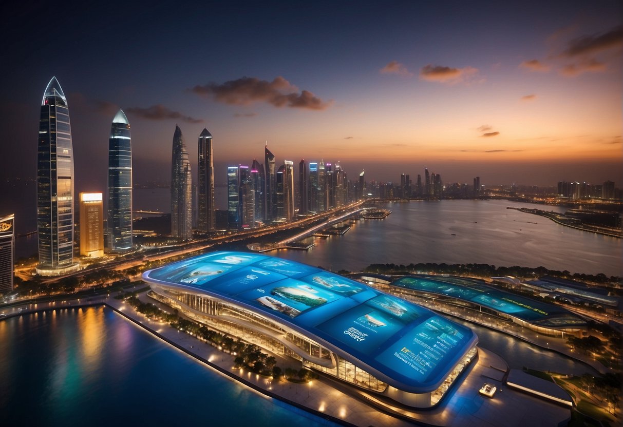 A vibrant display of "Frequently Asked Questions" about Emirates Singapore promotions, with bold text and colorful graphics
