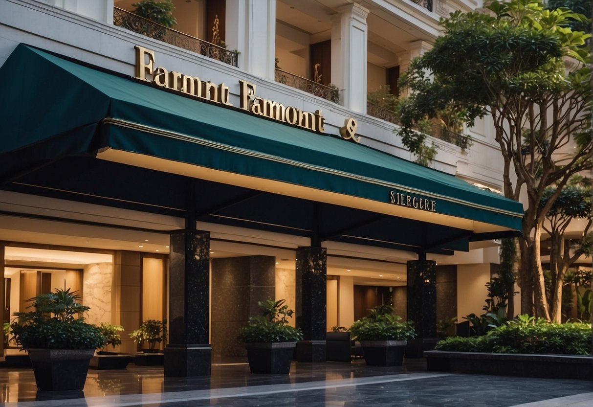 Fairmont Singapore's exclusive offers are showcased with elegant signage and vibrant colors, attracting attention and creating a sense of luxury and excitement