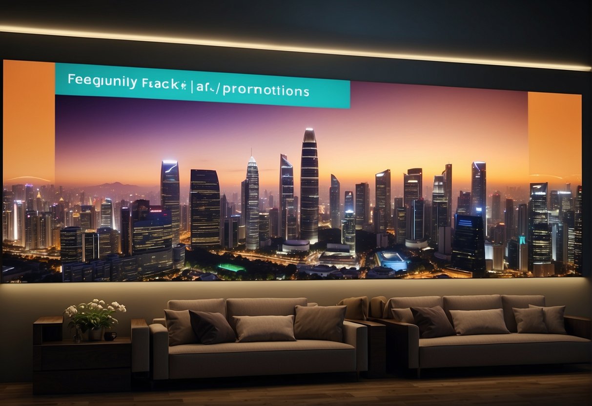 A colorful banner with "Frequently Asked Questions Etihad Promotions Singapore" displayed prominently