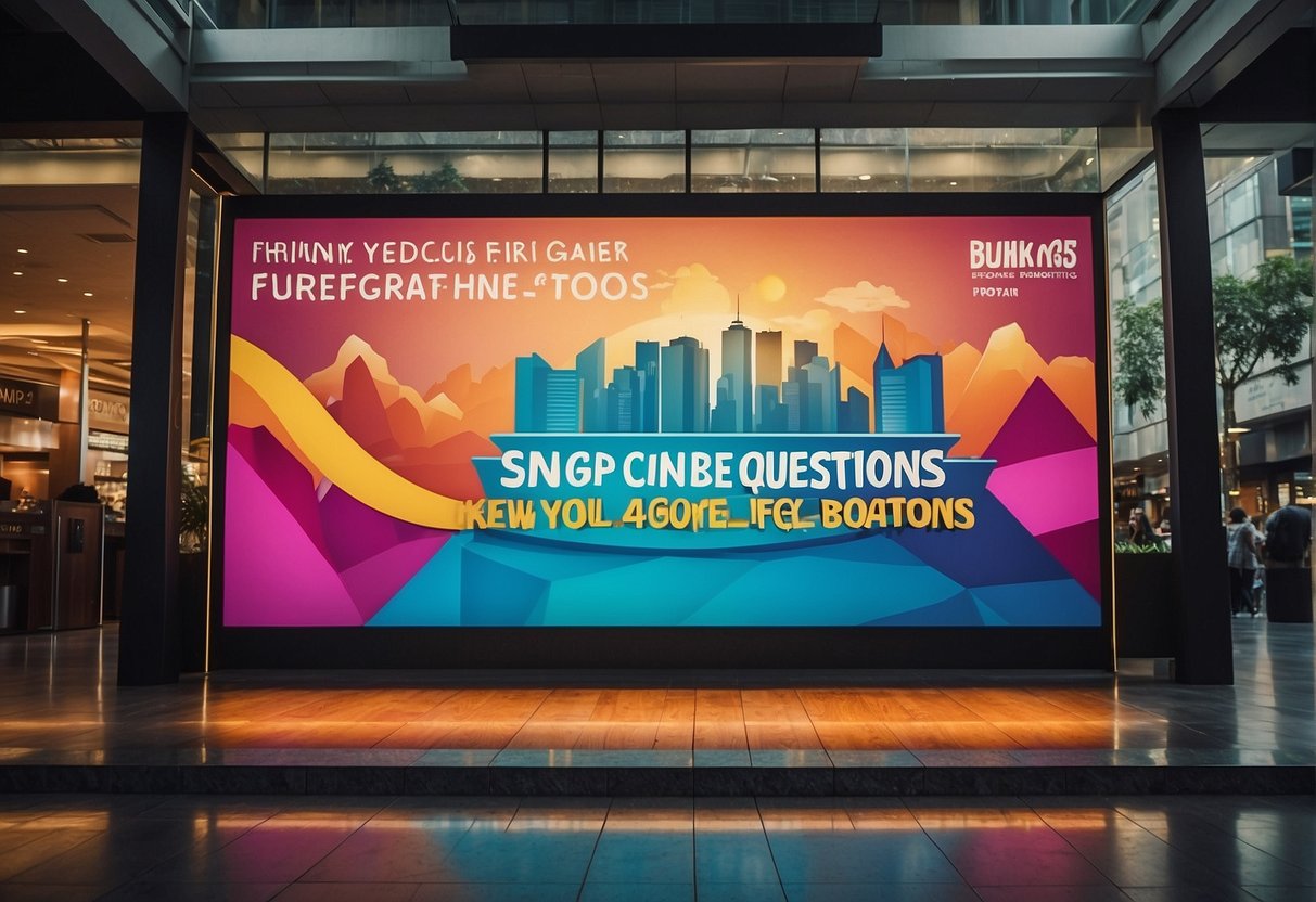 A colorful banner with "Frequently Asked Questions Kenny Rogers Promotions Singapore" displayed prominently