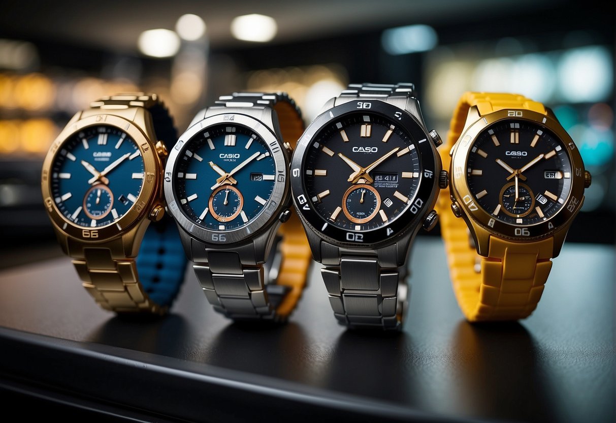 A colorful display of Casio watches and promotions at G Factory in Singapore