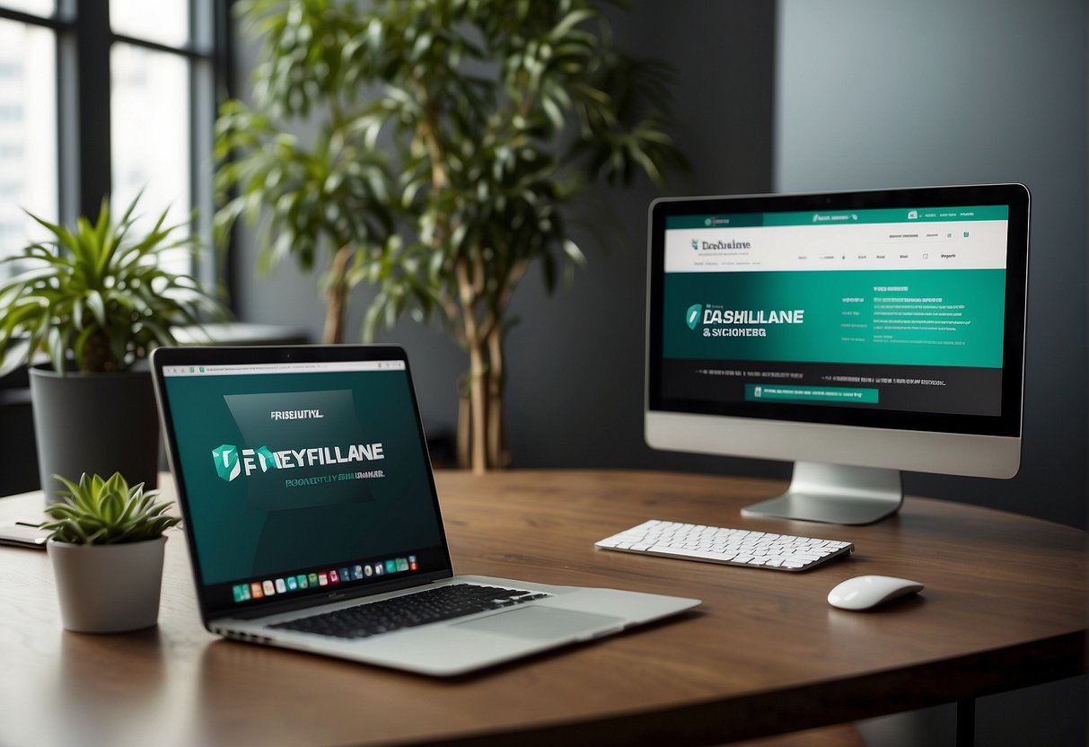 A computer screen displaying "Frequently Asked Questions - Dashlane promotions Singapore" with a promotional banner and logo